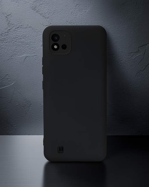 Realme C11 2021 Kılıf Nano İçi Kadife Silikon - Siyah