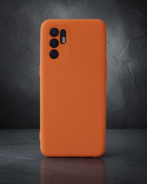 Oppo Reno 6 Kılıf Nano İçi Kadife Silikon - Turuncu