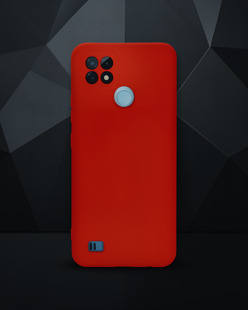 Realme C21 Kılıf Nano İçi Kadife Silikon - Kırmızı