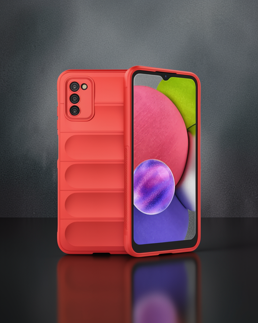 Samsung Galaxy A03s Kılıf Optimum Silikon - Kırmızı
