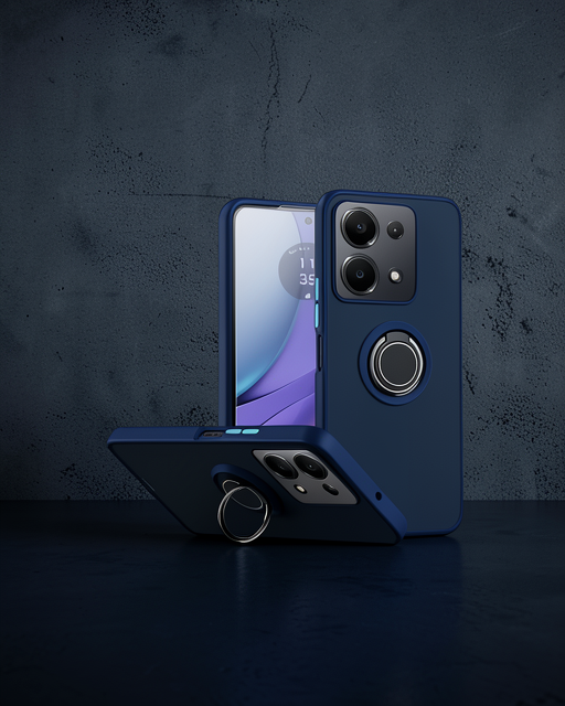 Xiaomi Redmi Note 13 Pro 4g Montreal Yüzüklü Silikon Kapak - Lacivert