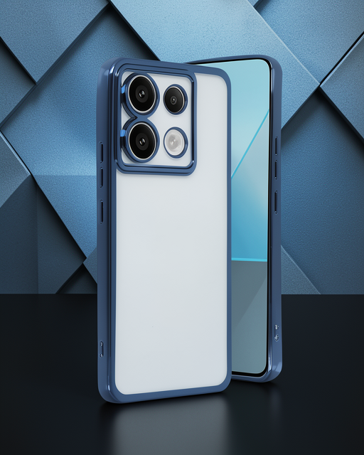 Xiaomi Redmi Note 13 Pro 5g Kılıf Razer Lensli Silikon - Sierra Blue