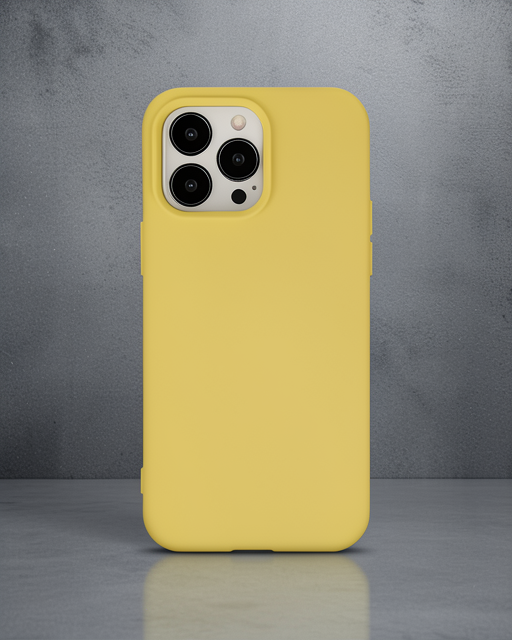 Apple İphone 14 Pro Max Kılıf Nano İçi Kadife Silikon - Sarı