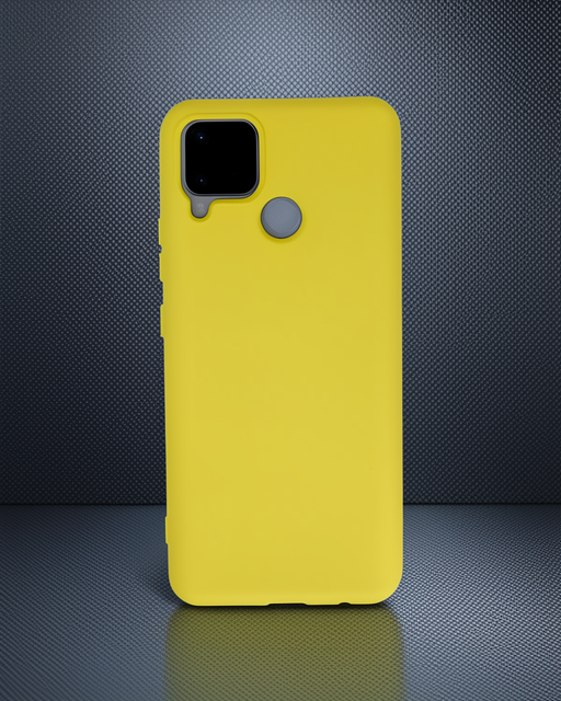 Realme C15 Kılıf Nano İçi Kadife Silikon - Sarı
