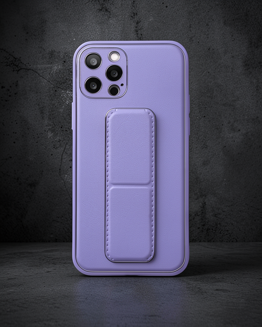 Apple İphone 12 Pro Kılıf Coco Deri Standlı Kapak - Koyu Lila