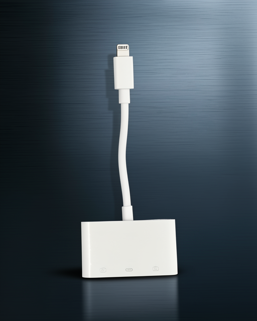 Apr23 Iphone Otg 3in1 - Beyaz