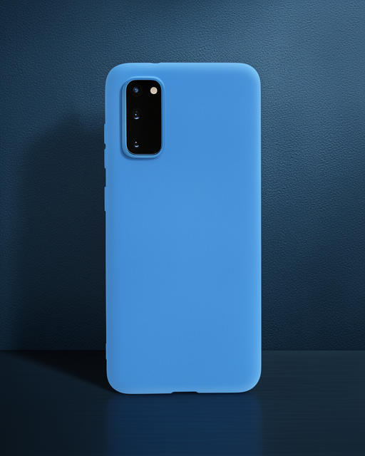 Samsung Galaxy S20 Plus Kılıf Nano İçi Kadife Silikon - Mavi