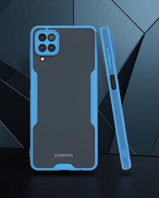 Samsung Galaxy A22 Kılıf Platin Silikon - Mavi