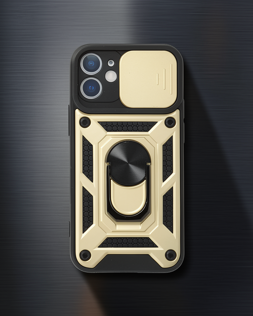 Apple İphone 12 Mini Kılıf Pars Lens Yüzüklü Silikon - Gold