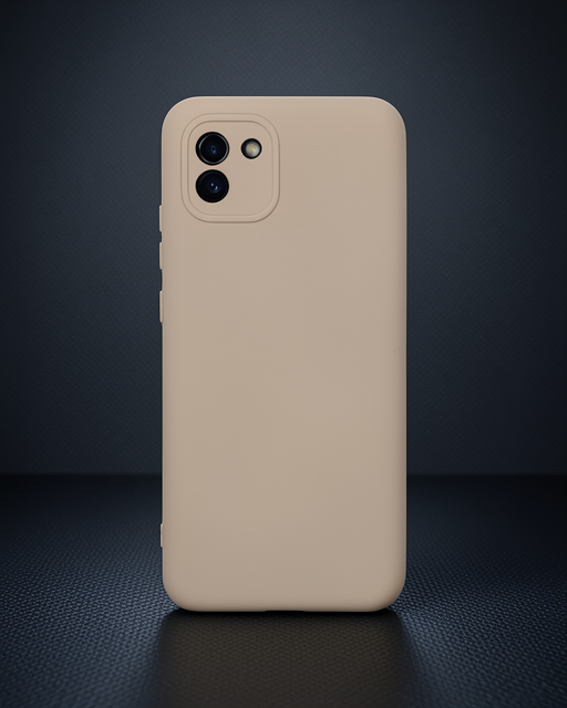 Samsung Galaxy A03 Kılıf Nano İçi Kadife Silikon - Pudra