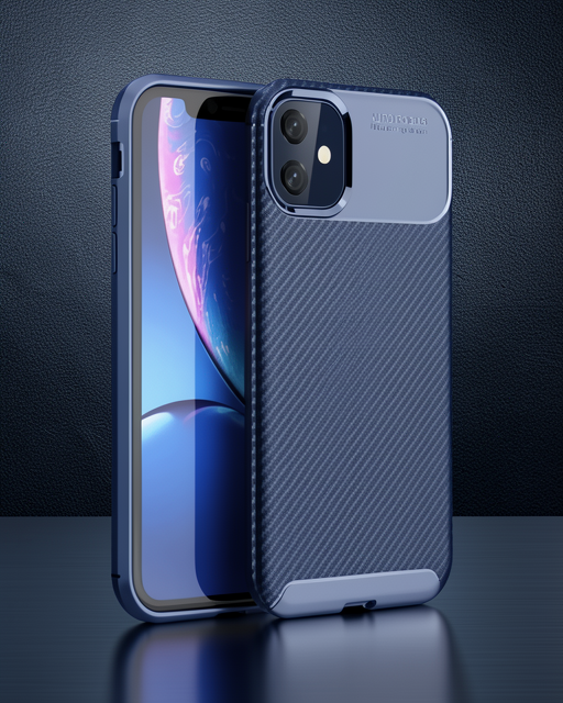 Apple İphone 11 Kılıf Auto Focus Karbon Kapak - Lacivert