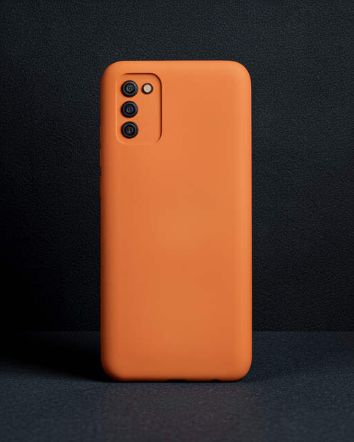 Samsung Galaxy A03s Kılıf Nano İçi Kadife Silikon - Turuncu