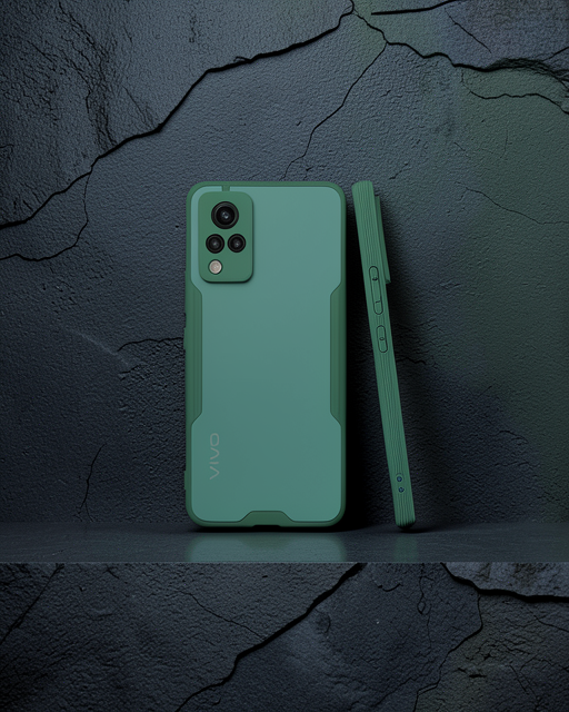 Vivo V21 Kılıf Platin Silikon - Yeşil