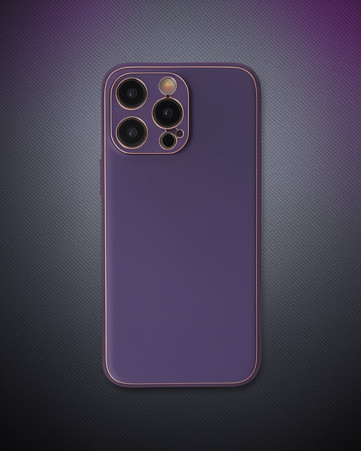 Apple İphone 13 Pro Max Kılıf Coco Deri Silikon Kapak - Derin Mor