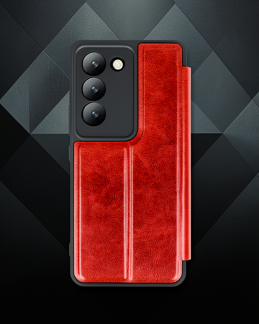 Vivo V30 Lite 4g Kılıf Flip Cover - Kırmızı