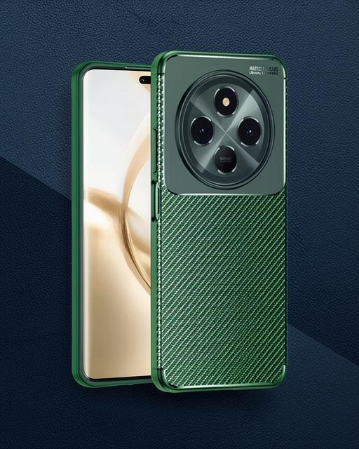 Tecno Spark 30c Kılıf Auto Focus Karbon Kapak - Koyu Yeşil