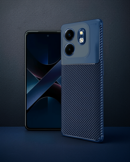 İnfinix Smart 9 Kılıf Auto Focus Karbon Kapak - Lacivert