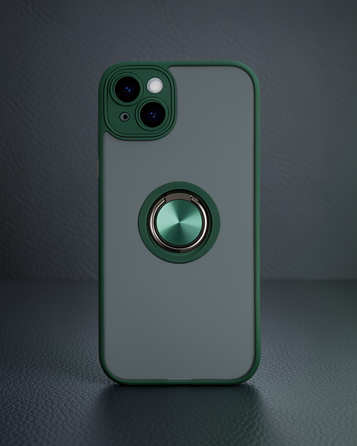 Apple İphone 14 Kılıf Montreal Yüzüklü Silikon Kapak - Yeşil