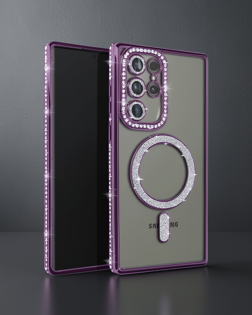 Samsung Galaxy S23 Ultra Joke Simli Magneticsafe Kılıf - Derin Mor