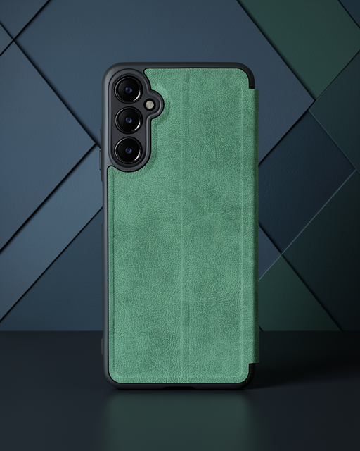 Samsung Galaxy A15 4g Kılıf Flip Cover - Koyu Yeşil