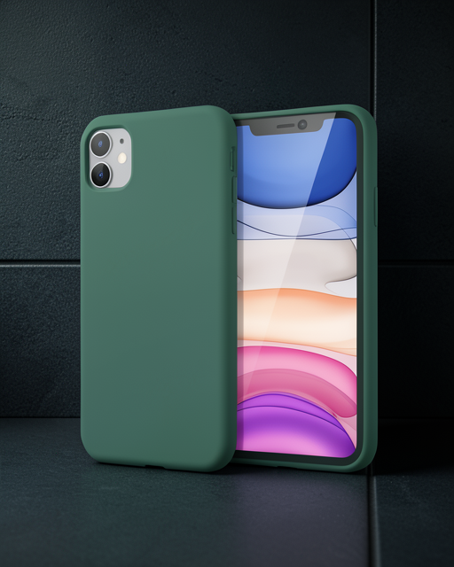Apple İphone 11 Kılıf First Silikon - Koyu Yeşil