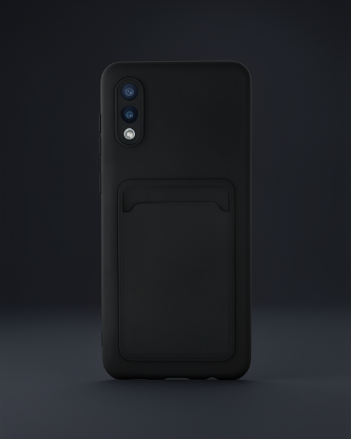 Samsung Galaxy A02 Kılıf Kelvin Kartvizitli Silikon - Siyah