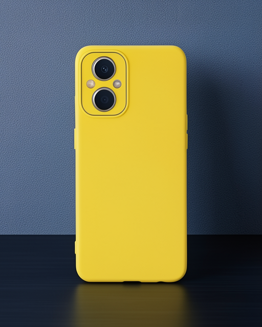 Oppo Reno 7 Lite Kılıf Lansman Glass Kapak - Sarı