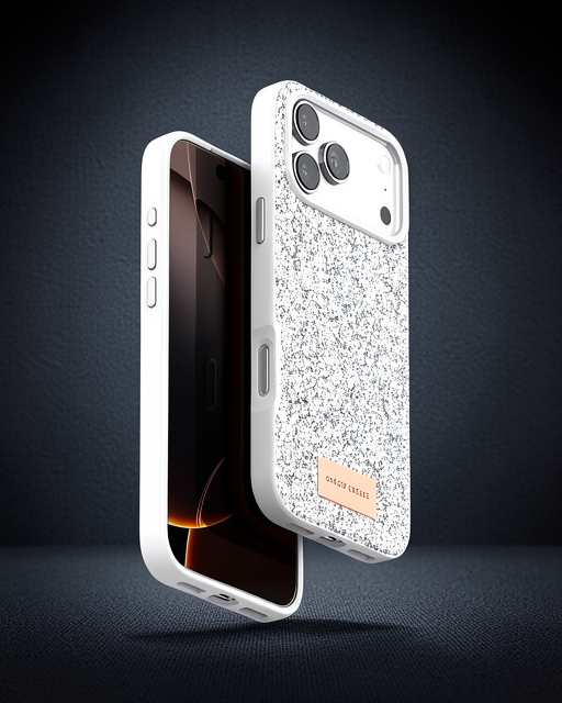 Onegif Apple İphone 17 Pro Max Bright Simli Kapak - Beyaz