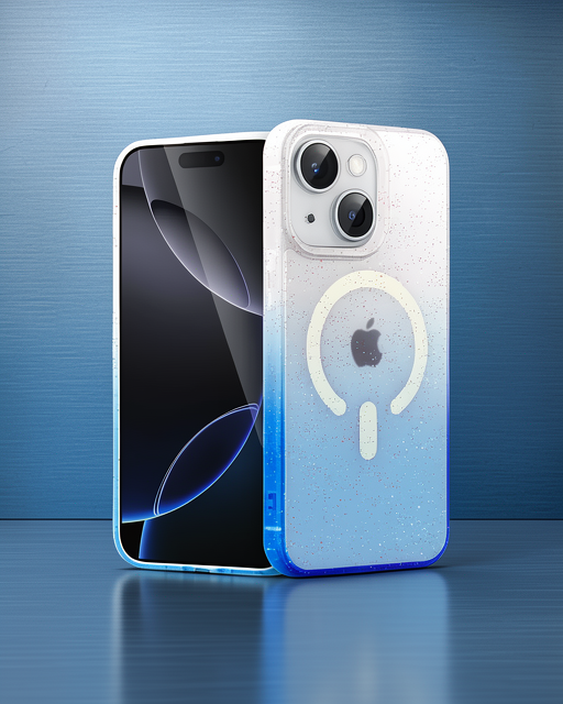Apple İphone 15 Plus Pummel Shiny Magsafe Kapak - Mavi