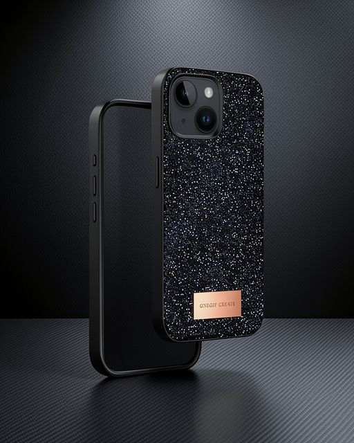 Onegif Apple İphone 14 Bright Simli Kapak - Siyah