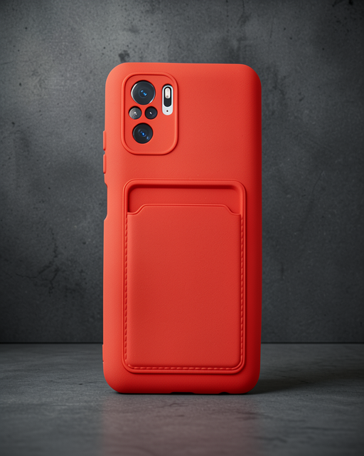 Xiaomi Redmi Note 10s Kılıf Kelvin Kartvizitli Silikon - Kırmızı