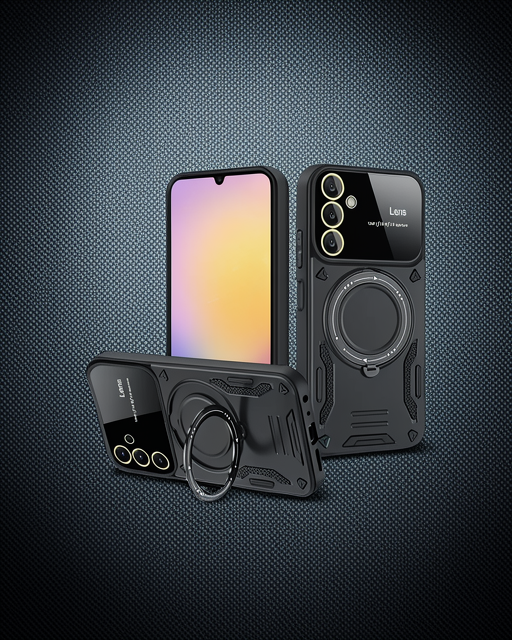 Samsung Galaxy A15 4g Kılıf Joy Lens Standlı Kapak - Siyah
