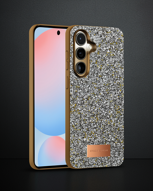 Onegif Samsung Galaxy S24 Fe Bright Simli Kapak - Gold