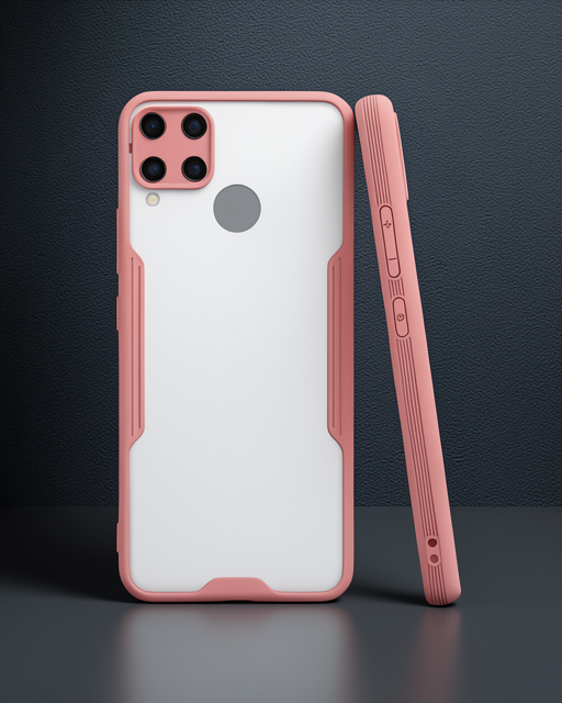 Realme C15 Kılıf Platin Silikon - Pembe