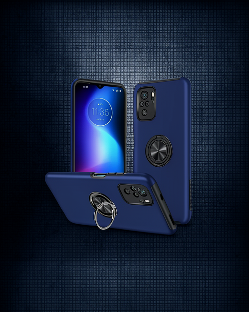 Xiaomi Poco F3 Kılıf Elit Yüzüklü Kapak - Lacivert