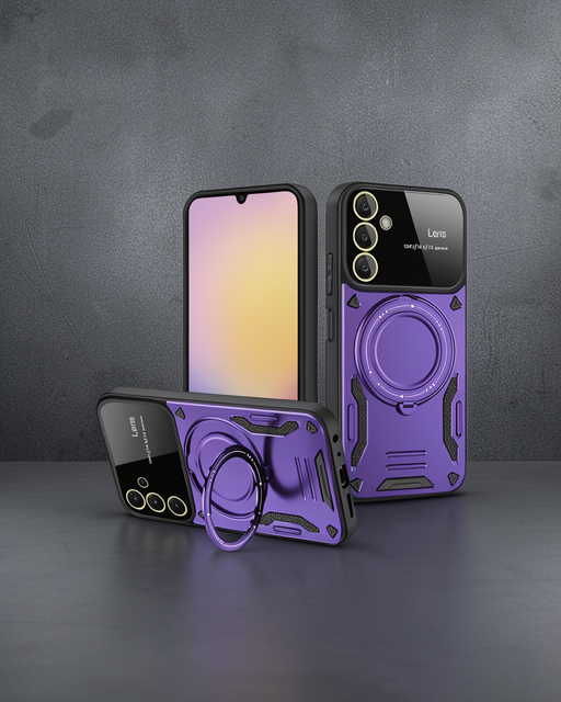 Samsung Galaxy A26 Kılıf Joy Lens Standlı Kapak - Mor