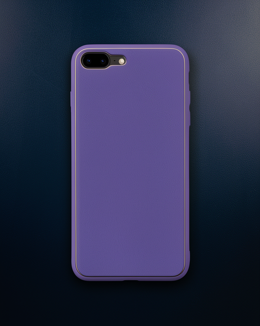 Apple İphone 7 Plus Kılıf Coco Deri Silikon Kapak - Mor