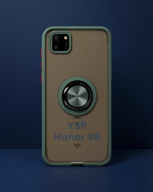 Huawei Y5p Kılıf Montreal Yüzüklü Silikon Kapak - Yeşil