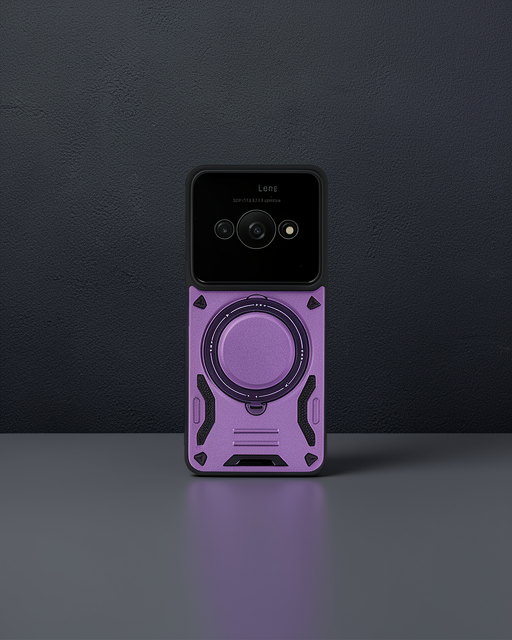 Xiaomi Poco C61 Kılıf Joy Lens Standlı Kapak - Mor