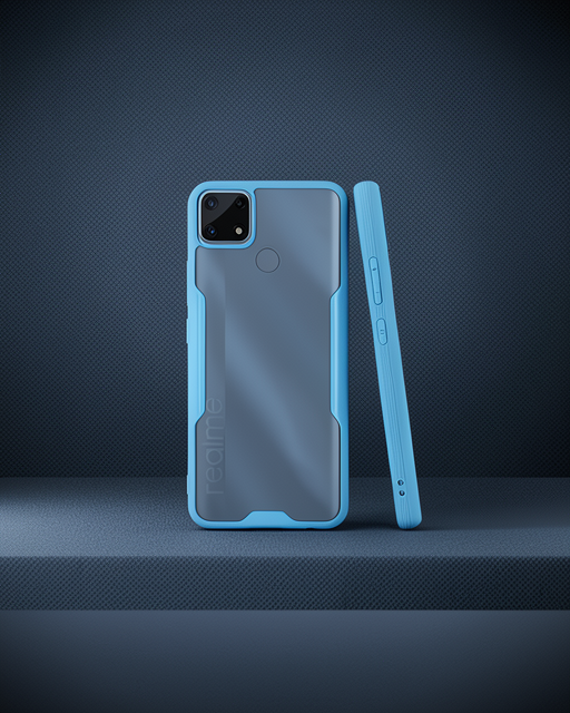 Realme C25 Kılıf Platin Silikon - Mavi