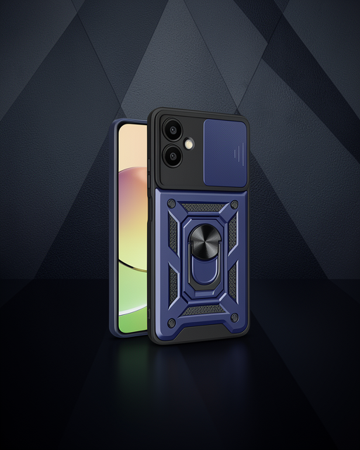 Samsung Galaxy A06 Kılıf Pars Lens Yüzüklü Silikon - Lacivert