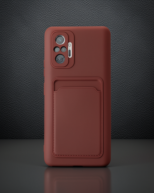 Xiaomi Redmi Note 10 Pro Kılıf Kelvin Kartvizitli Silikon - Bordo