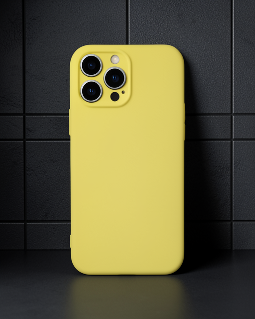 Apple İphone 13 Pro Max Kılıf Nano İçi Kadife Silikon - Sarı