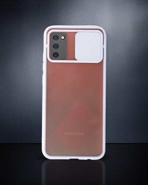 Samsung Galaxy A02s Kılıf Palm Buzlu Kamera Sürgülü Silikon - Lila