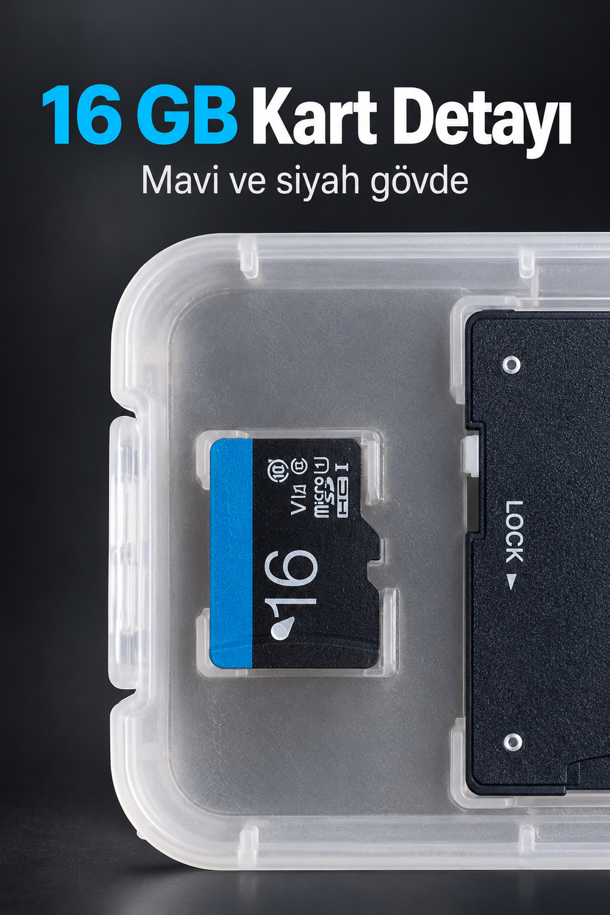 16 GB MicroSD Hafıza Kartı Adaptör ve Şeffaf Kutulu