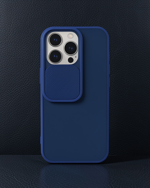Apple İphone 13 Pro Kılıf Palm Buzlu Kamera Sürgülü Silikon - Lacivert