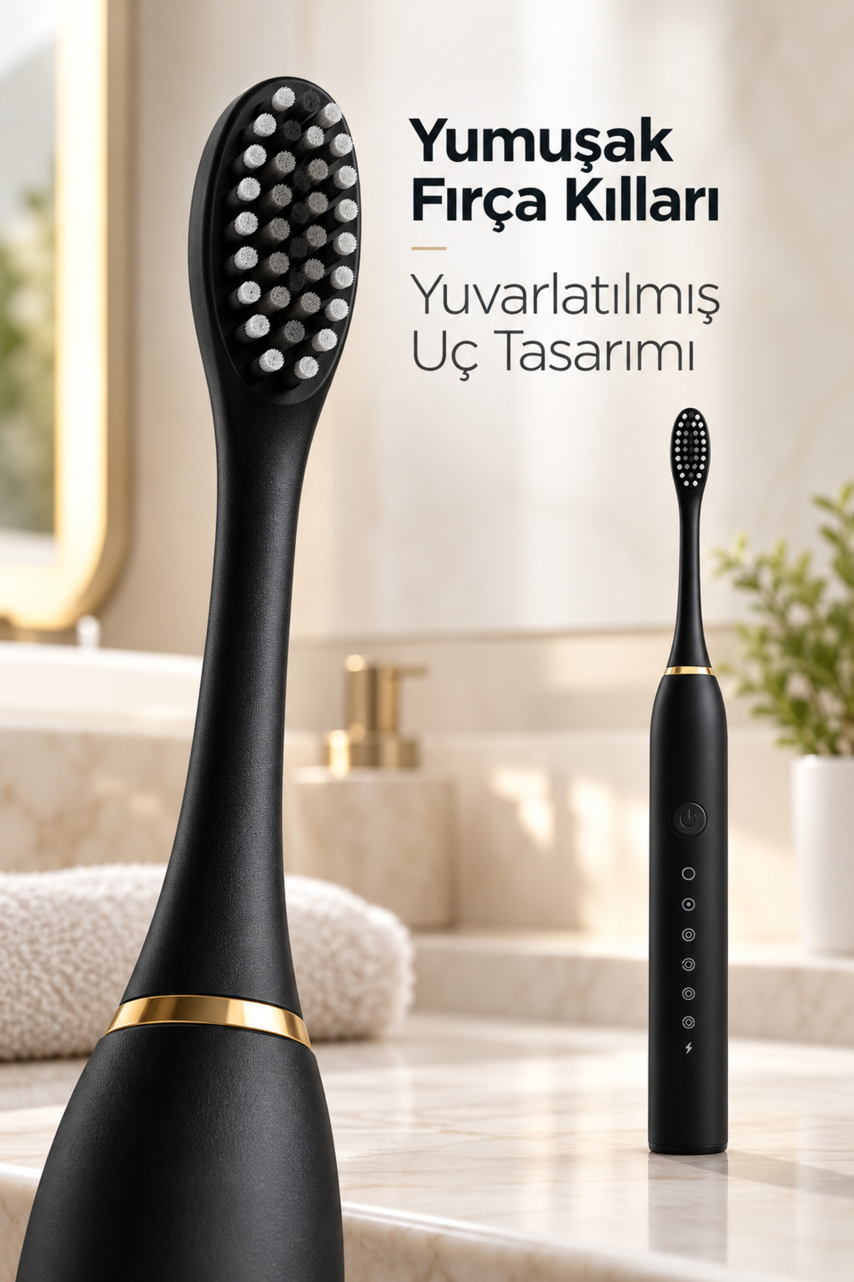 Siyah Şarjlı Diş Fırçası 500 mAh Bataryalı
