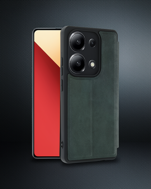 Xiaomi Redmi Note 13 4g Kılıf Flip Cover - Koyu Yeşil