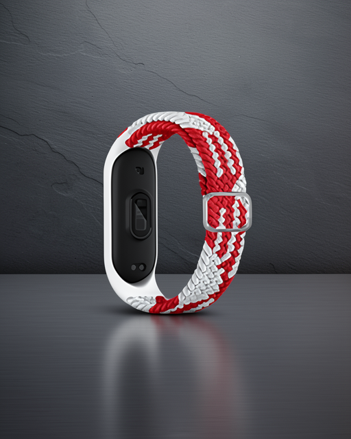 Xiaomi Mi Band 7 Kordon - Beyaz-kırmızı