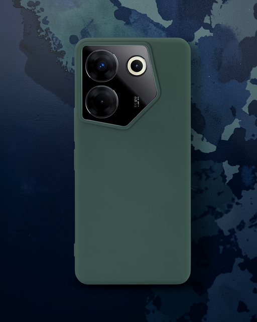 Tecno Camon 20 Pro 5g Kılıf First Silikon - Koyu Yeşil